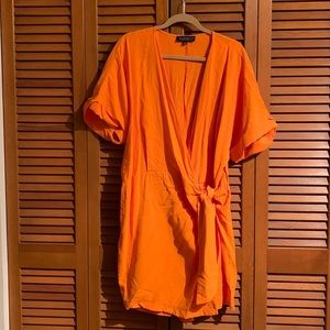 Wrap front romper.